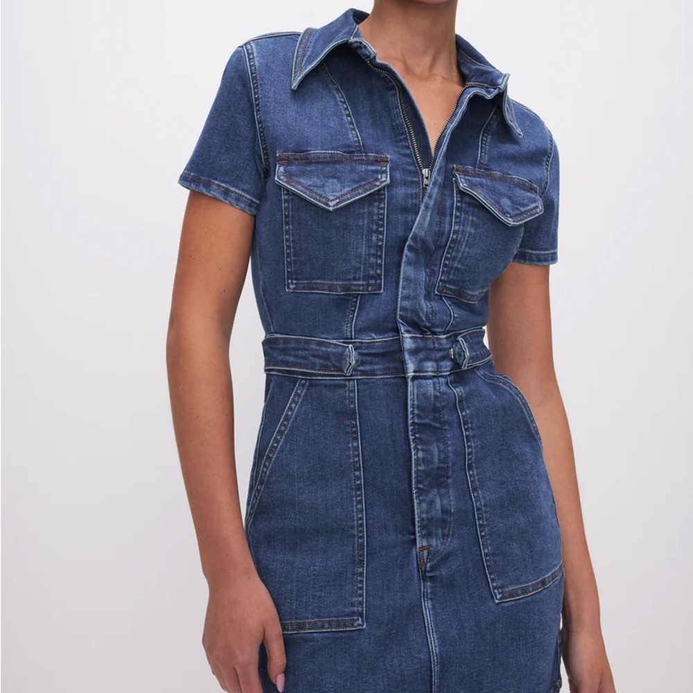 Good American Blue Denim Mini Dress